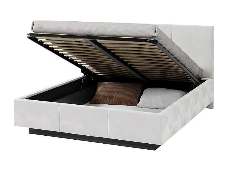 Lit coffre Raveiro 140 x 200 cm avec sommier à lattes relevable Blanc