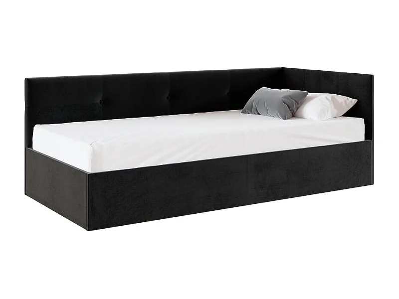 Lit coffre Elly 90x200  - Sommier inclus Noir