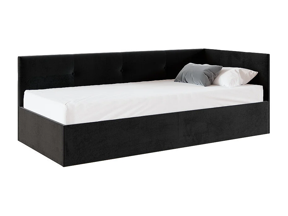 Lit coffre Elly 90x200  - Sommier inclus Noir
