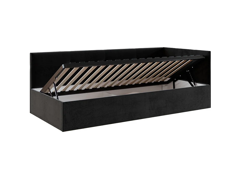 Lit coffre Elly 90x200  - Sommier inclus Noir