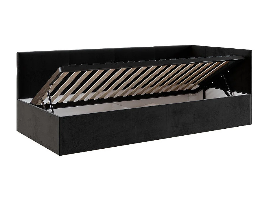 Lit coffre Elly 90x200  - Sommier inclus Noir