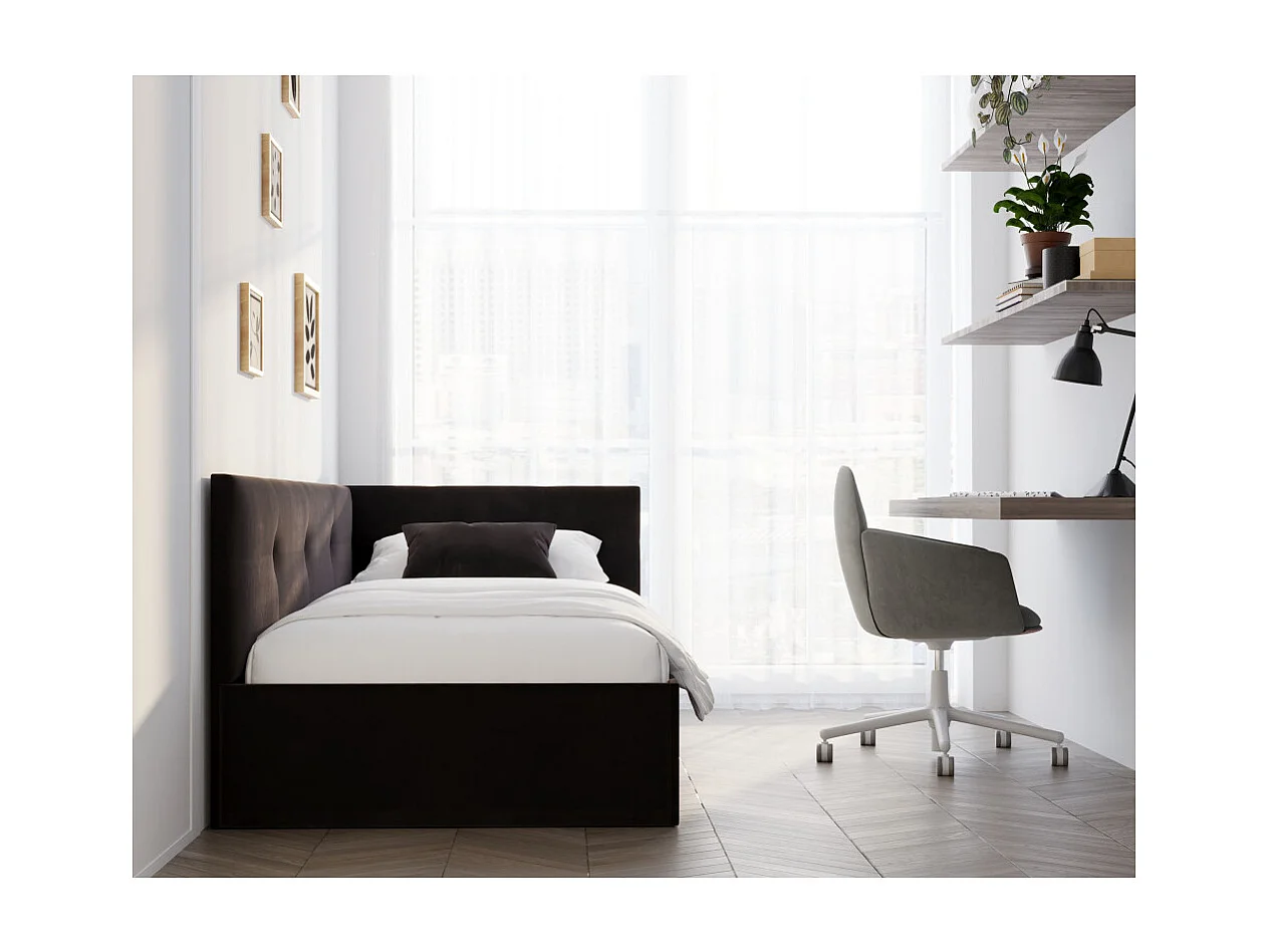 Lit coffre Elly 90x200  - Sommier inclus Noir