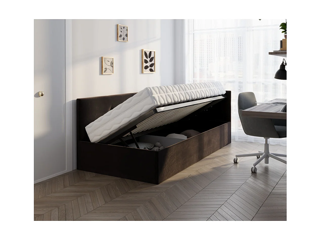 Lit coffre Elly 90x200  - Sommier inclus Noir