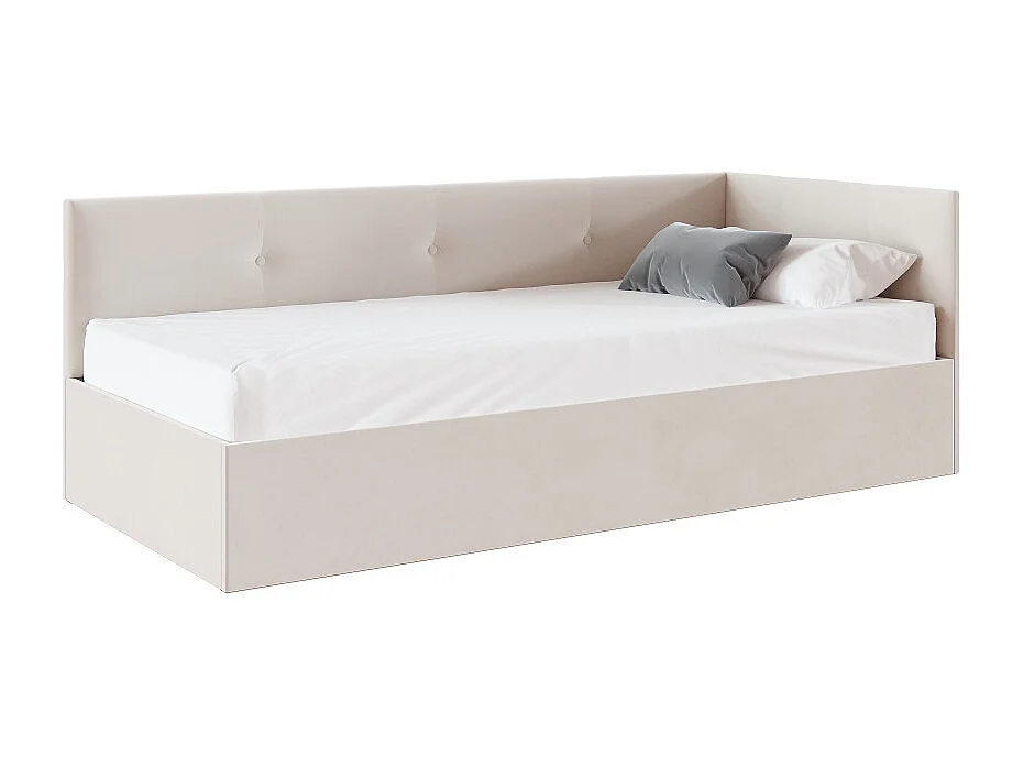 Lit coffre Elly 90x200  - Sommier inclus Crème