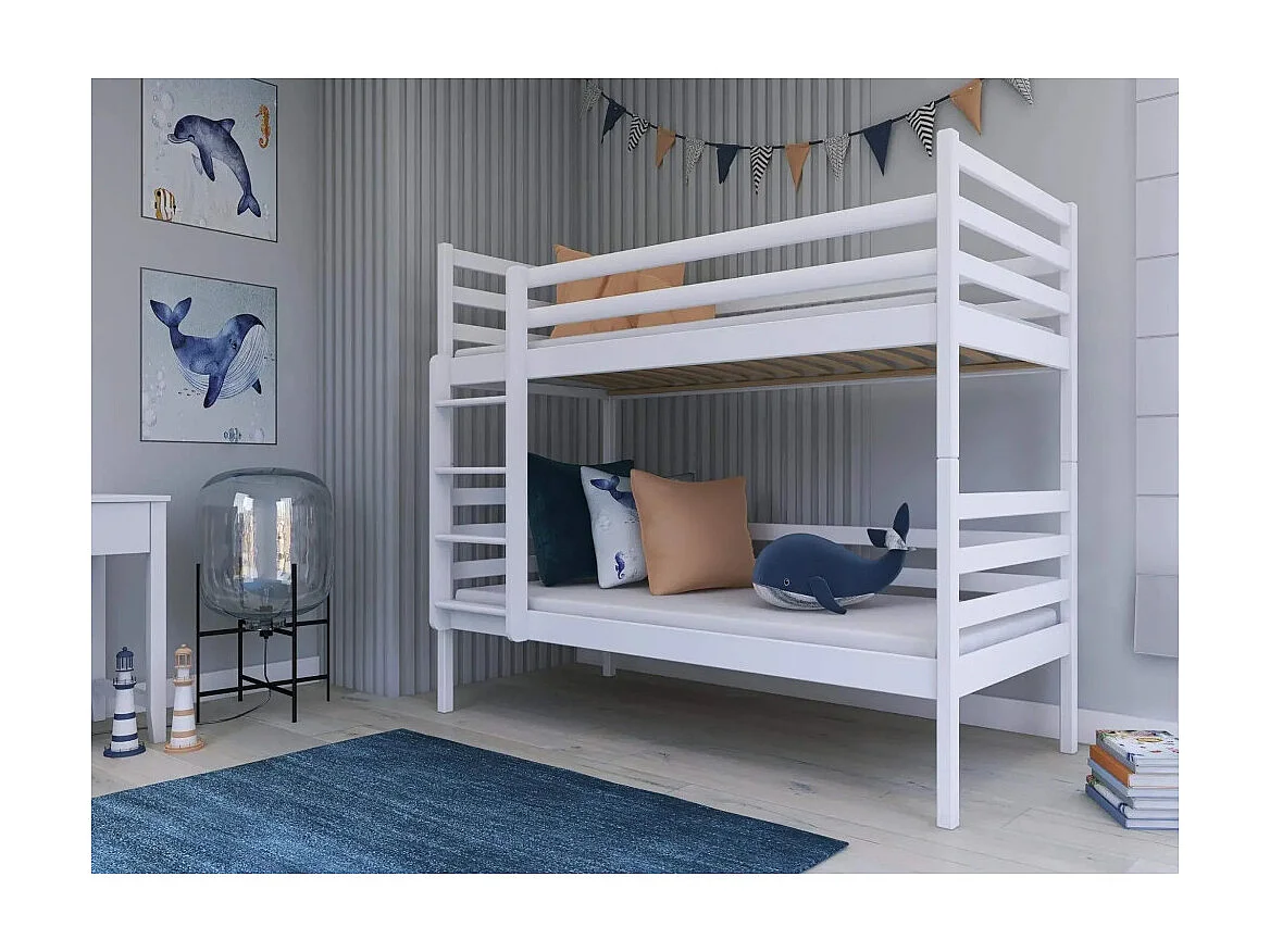 LIT SUPERPOSE SEPARABLE NELIO - Bois massif - 90x200 cm Pin Livré avec sommiers