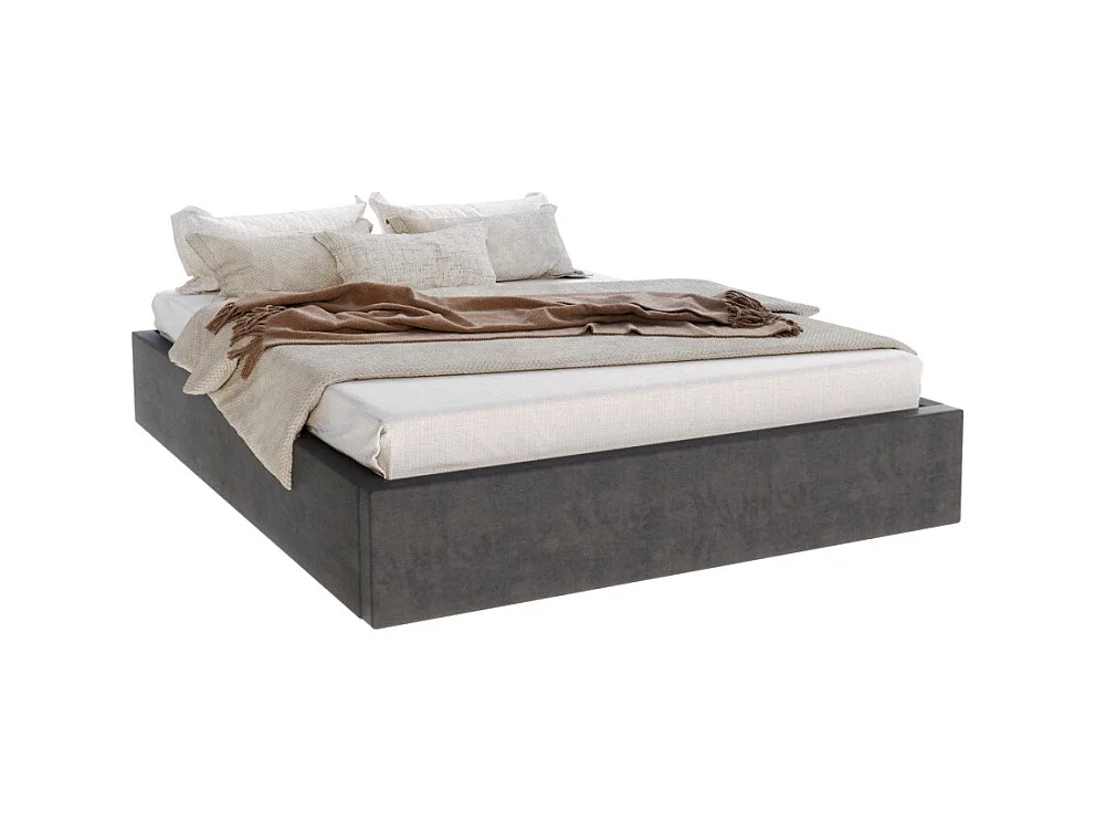 Lit coffre ORLANDO 120x200 - Sommier inclus Gris foncé