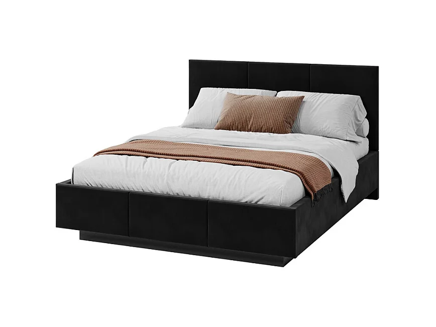 Lit coffre Raveiro 140 x 190 cm avec sommier à lattes relevable Noir