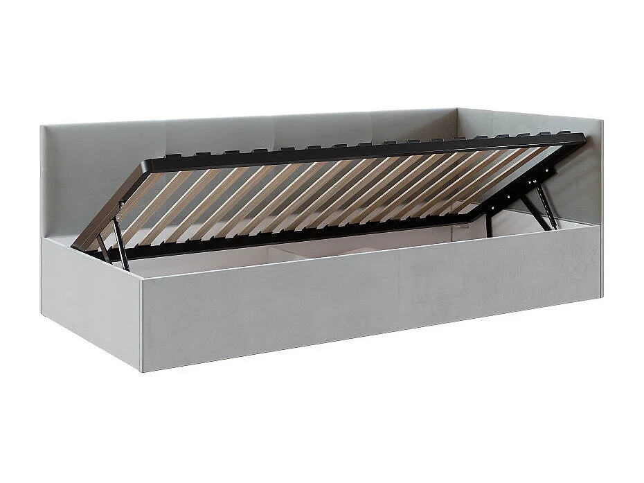 Lit coffre Elly 90x200  - Sommier inclus Gris clair
