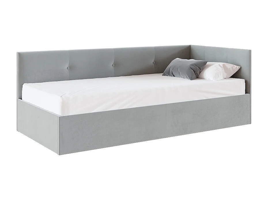 Lit coffre Elly 90x200  - Sommier inclus Gris clair