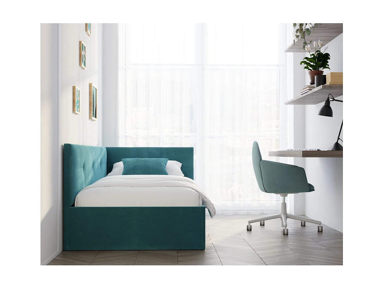 Lit coffre Elly 90x200  - Sommier inclus Azur