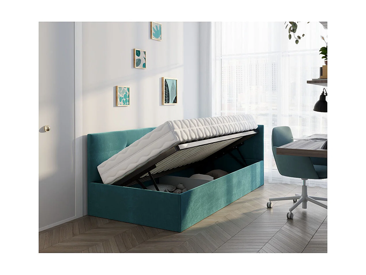 Lit coffre Elly 90x200  - Sommier inclus Azur