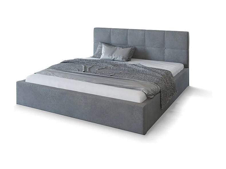 Lit Coffre Rino 140x200 cm - Sommier inclus Gris foncé