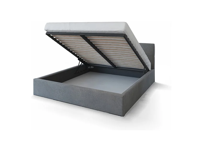 Lit Coffre Rino 140x200 cm - Sommier inclus Gris foncé