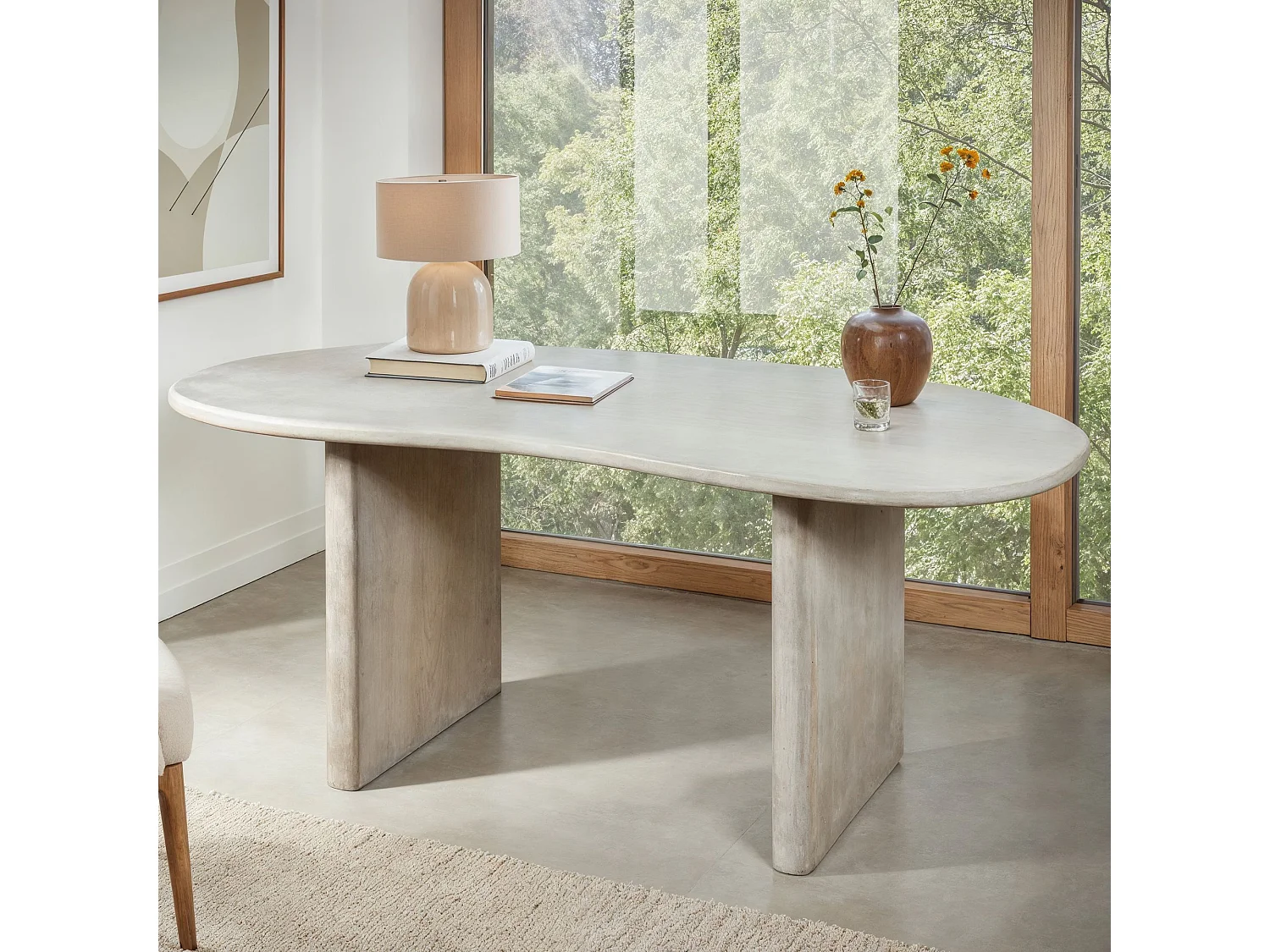 Bureau 180x90 en Bois Massif Blanc Table Ordinateur Design Home Office