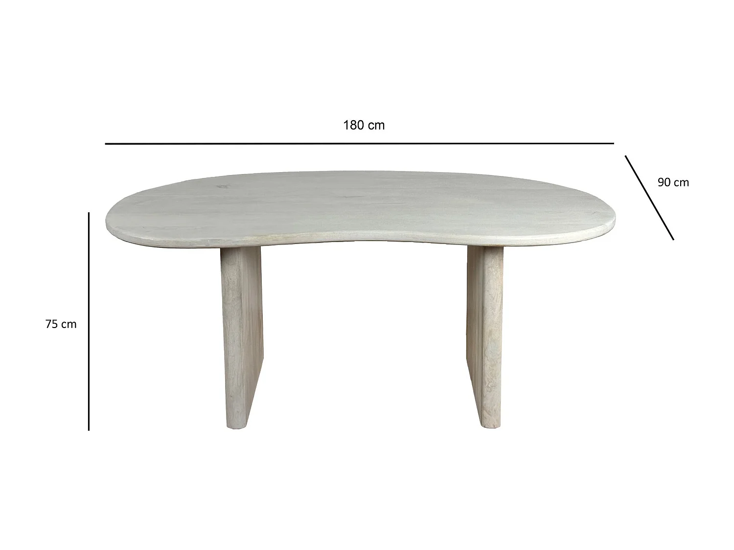 Bureau 180x90 en Bois Massif Blanc Table Ordinateur Design Home Office