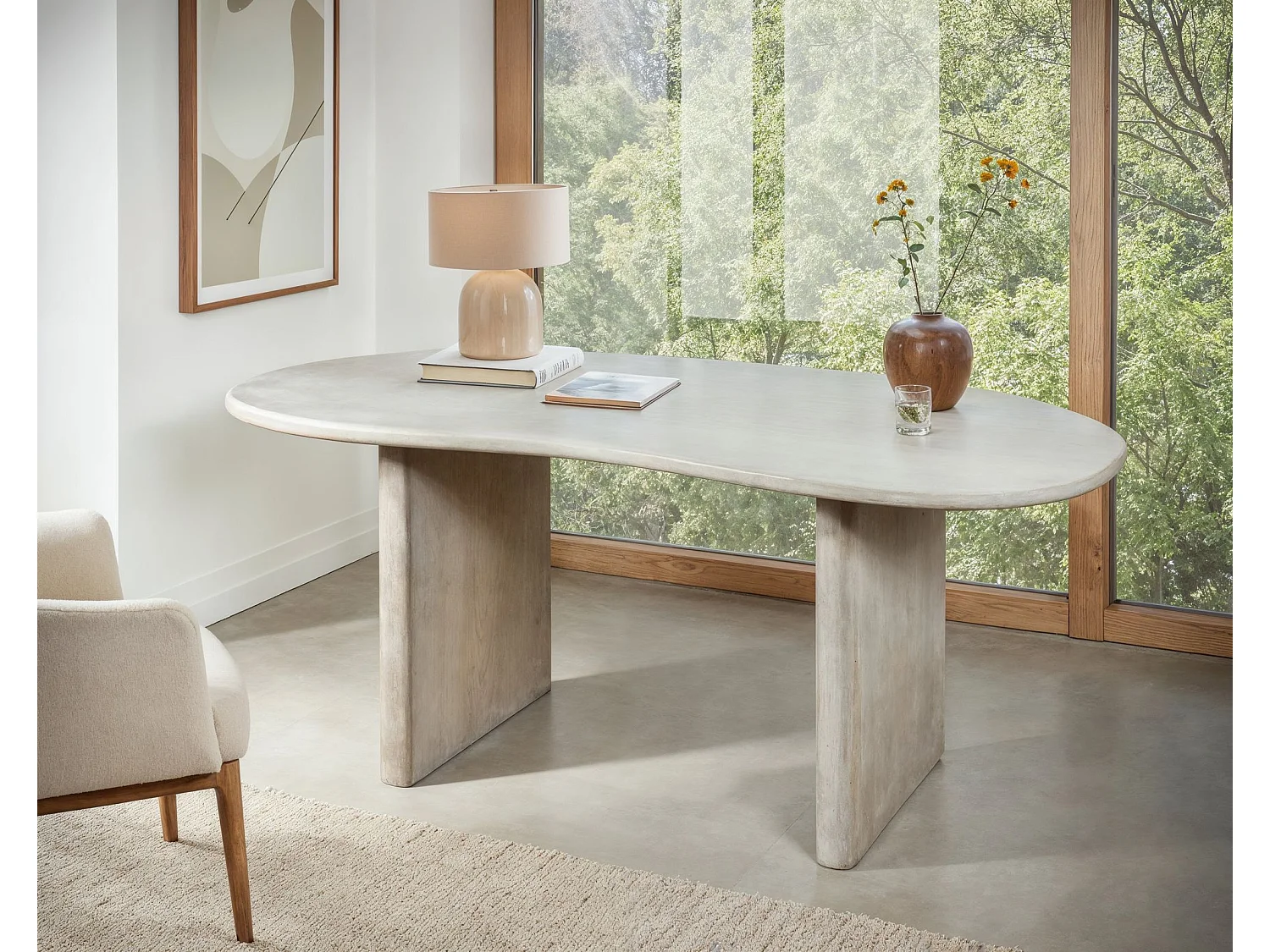 Bureau 180x90 en Bois Massif Blanc Table Ordinateur Design Home Office