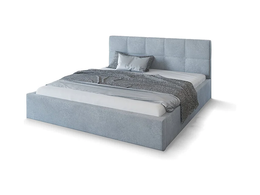 Lit Coffre Rino 140x200 cm - Sommier inclus Gris clair