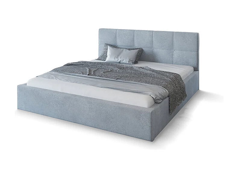 Lit Coffre Rino 140x200 cm - Sommier inclus Gris clair