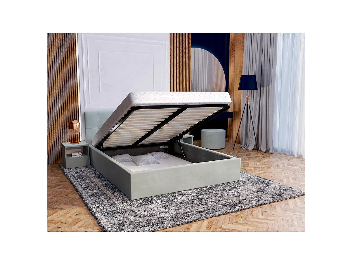 Lit Coffre Rino 140x200 cm - Sommier inclus Mint