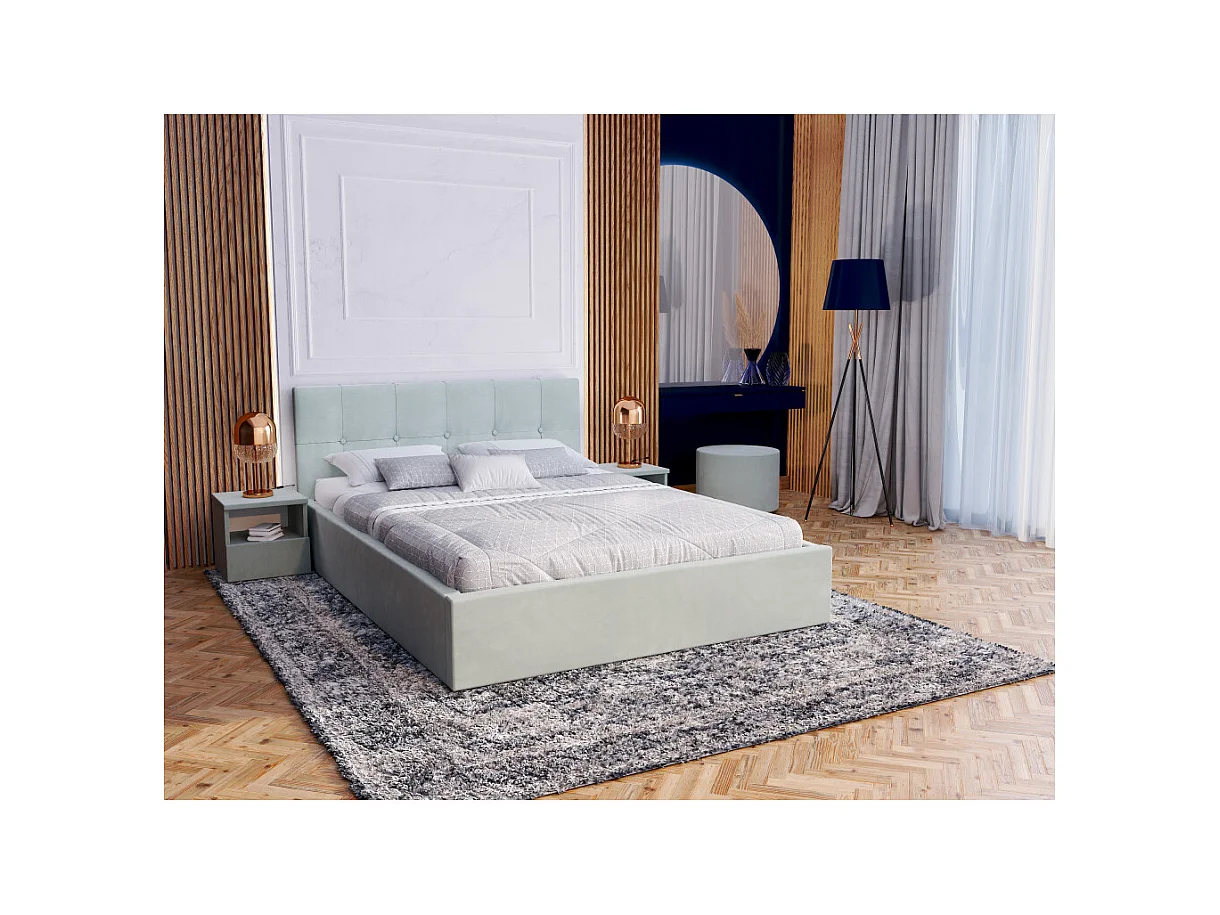 Lit Coffre Rino 140x200 cm - Sommier inclus Mint
