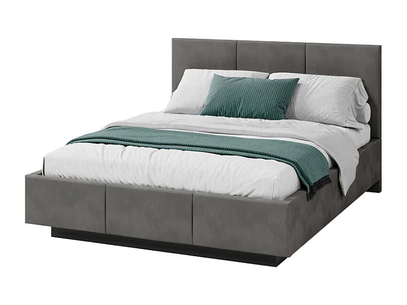 Lit coffre Raveiro 160 x 200 cm avec sommier à lattes relevable Gris foncé