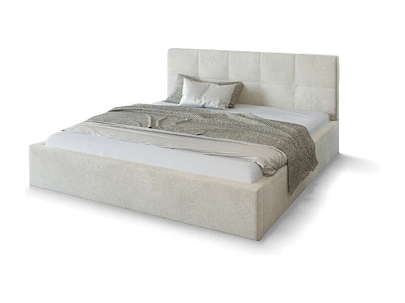 Lit Coffre Rino 140x200 cm - Sommier inclus Crème