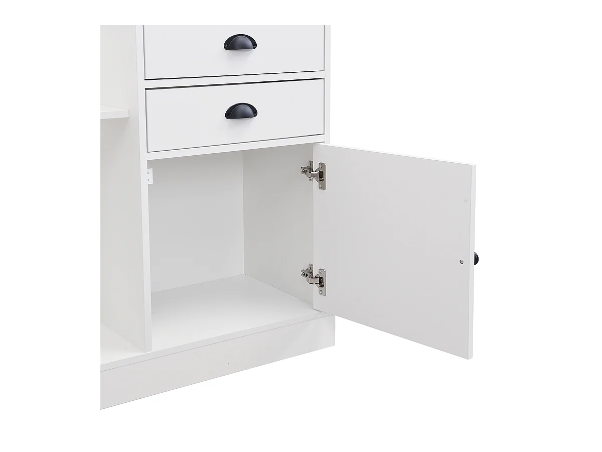 Garderobenset mit  Spiegel Haken Schubladen und Schirmständer Flurgarderobe Wandgarderoben-Set 110.5 L x 38 B x 191 H Weiß