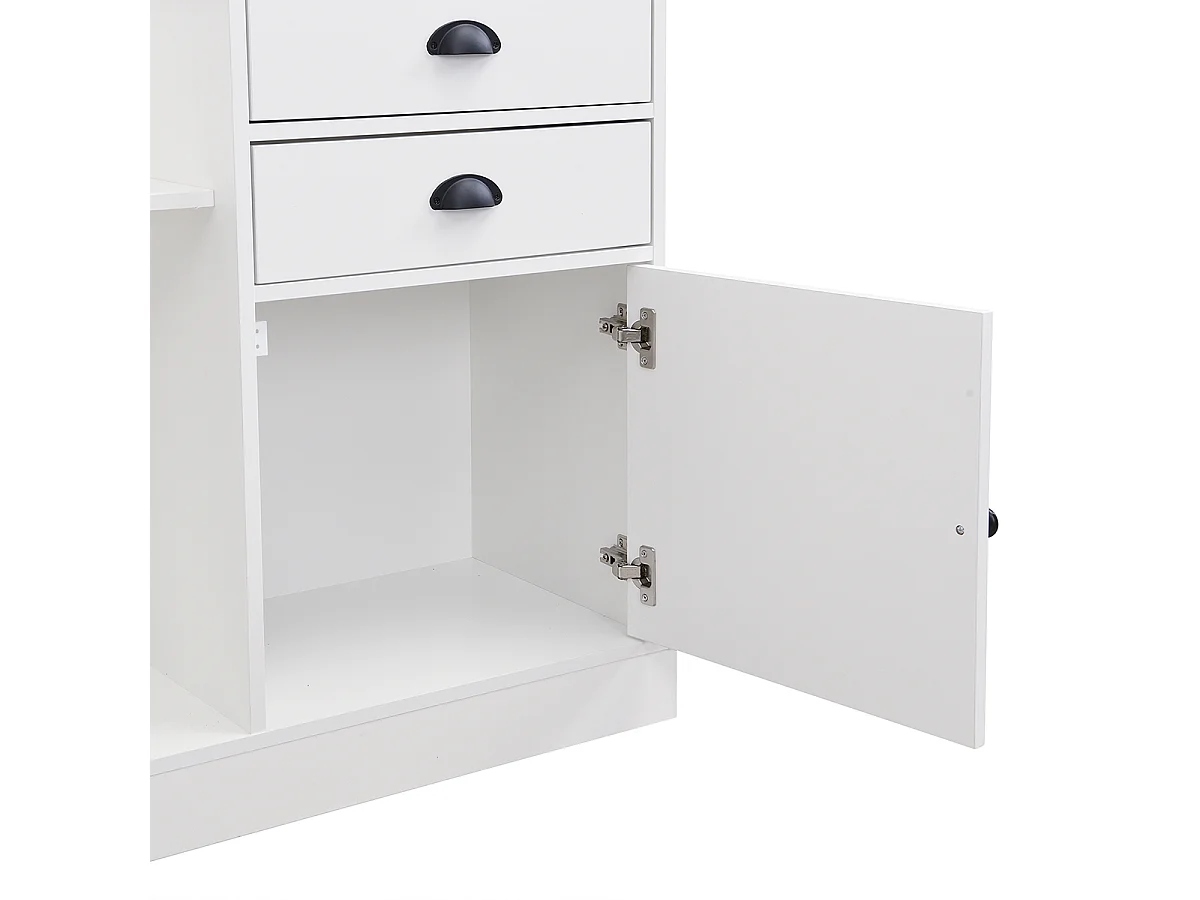 Garderobenset mit  Spiegel Haken Schubladen und Schirmständer Flurgarderobe Wandgarderoben-Set 110.5 L x 38 B x 191 H Weiß