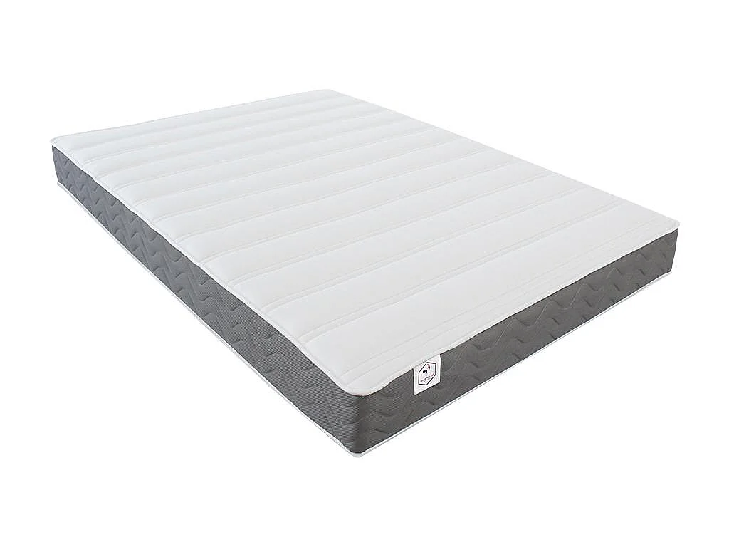 Veggmontert skapseng 140 x 200 cm - Vertikal manuell åpning - Med LED-lys - Hvit og naturlig + Madrass + Grønn sofa - RAPILI