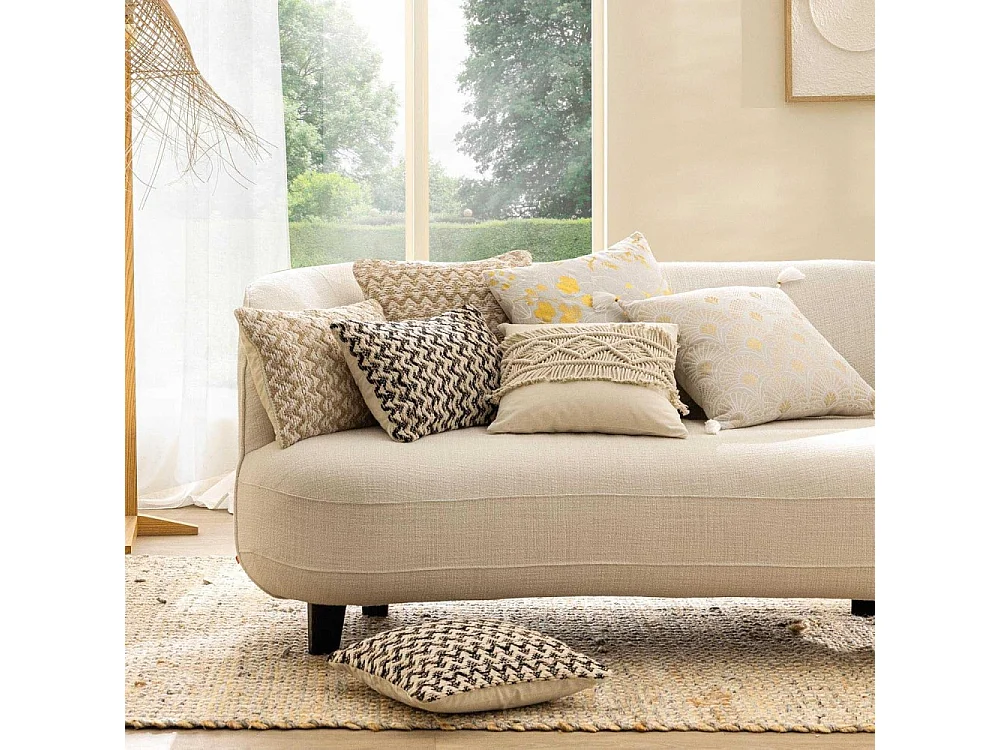 Coussin Déco Fantaisie "Loumeo" 30x50cm Noir