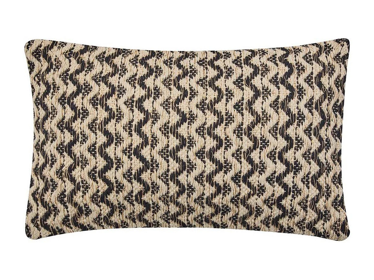 Coussin Déco Fantaisie "Loumeo" 30x50cm Noir