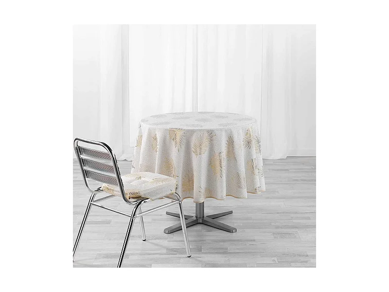 Nappe Antitache Ronde "Sunny Gold" 180cm Or
