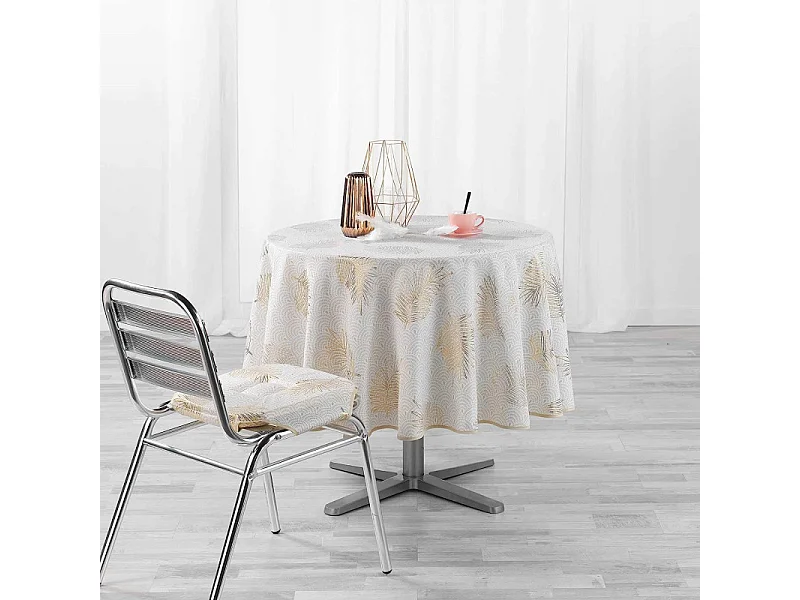 Nappe Antitache Ronde "Sunny Gold" 180cm Or