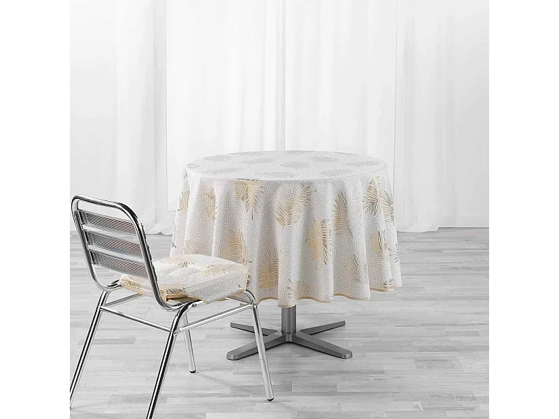Nappe Antitache Ronde "Sunny Gold" 180cm Or