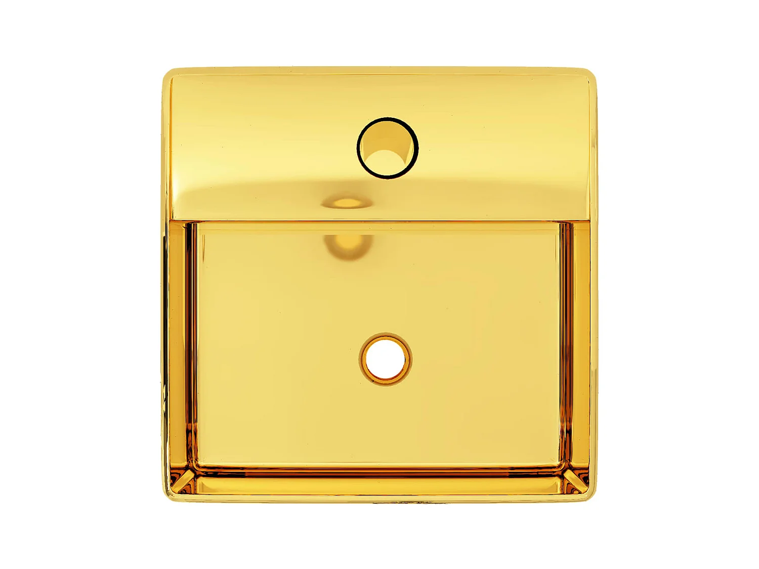 Vasque à poser-Lavabo avec trou pour robinet 38 x 30 x 11,5 cm Céramique Doré