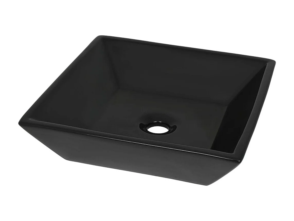 Vasque à poser-Lavabo Céramique carré Noir 41,5 x 41,5 x 12 cm