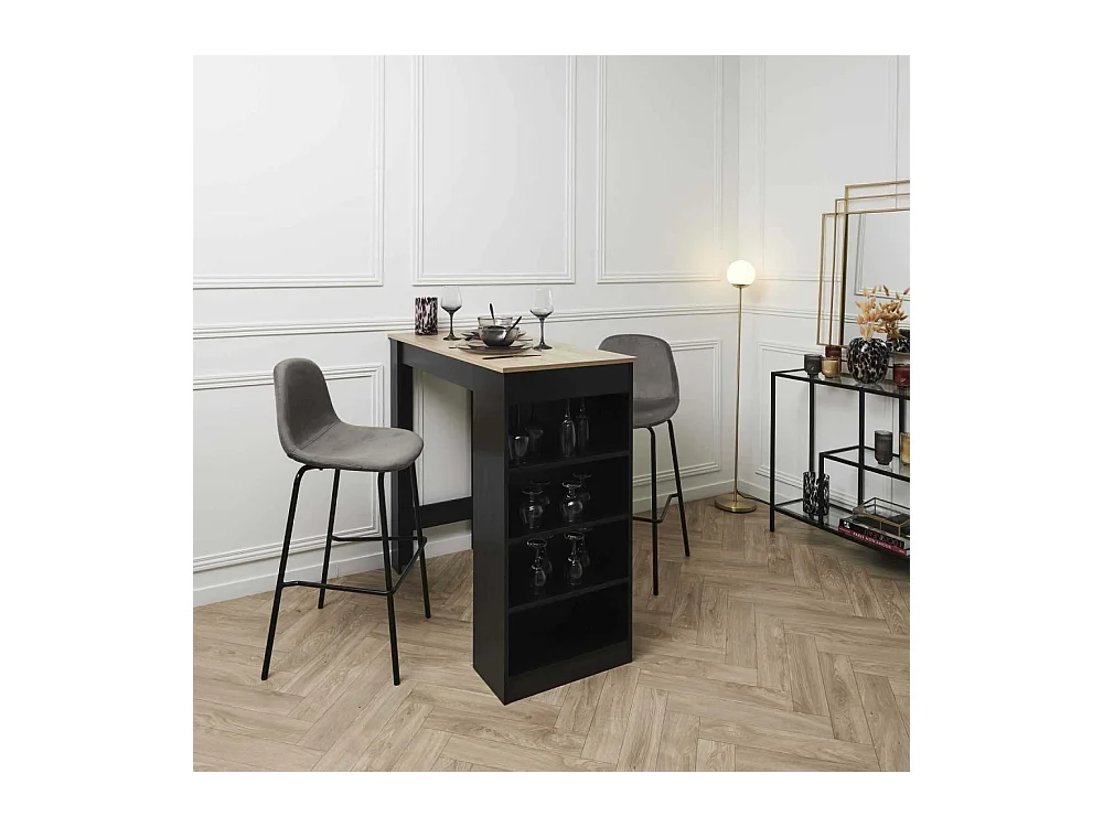 Chaise de bar en velours côtelé Giulia gris (Lot de 2)