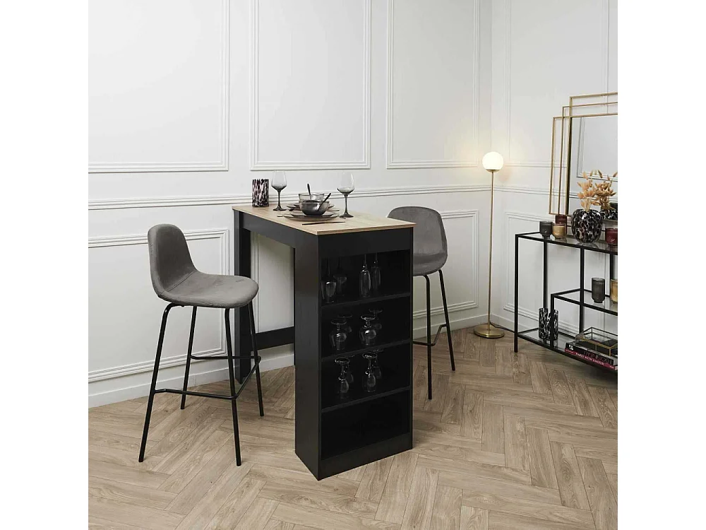 Chaise de bar en velours côtelé Giulia gris (Lot de 2)