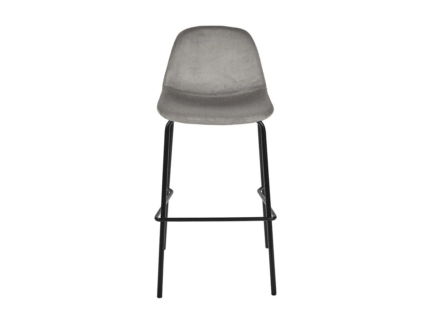 Chaise de bar en velours côtelé Giulia gris (Lot de 2)