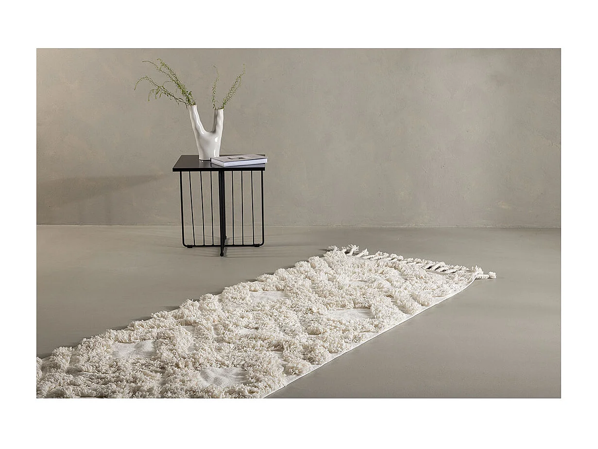 Tapis de Couloir Tufté "Hilma" 70x200cm Ivoire