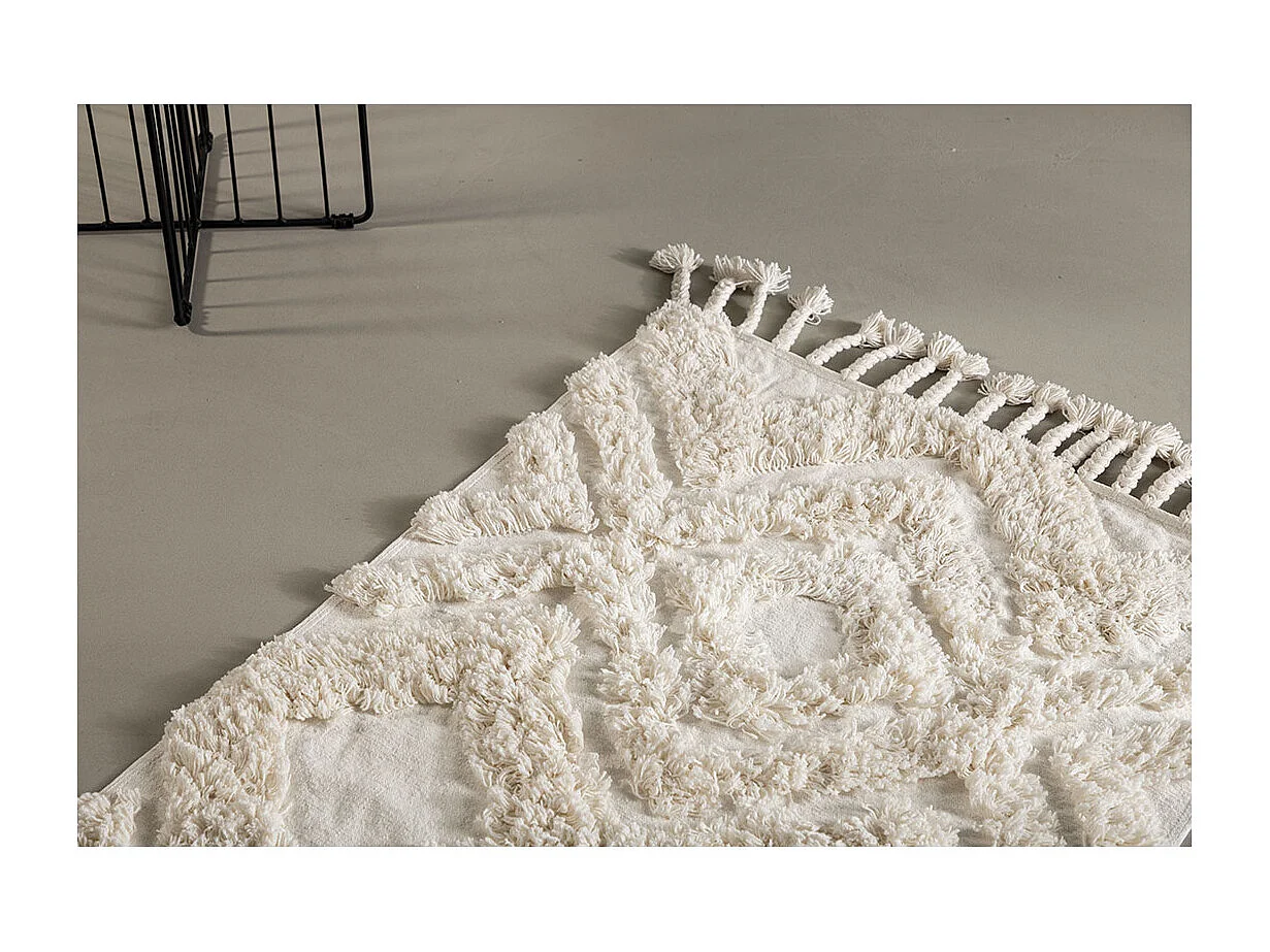 Tapis de Couloir Tufté "Hilma" 70x200cm Ivoire