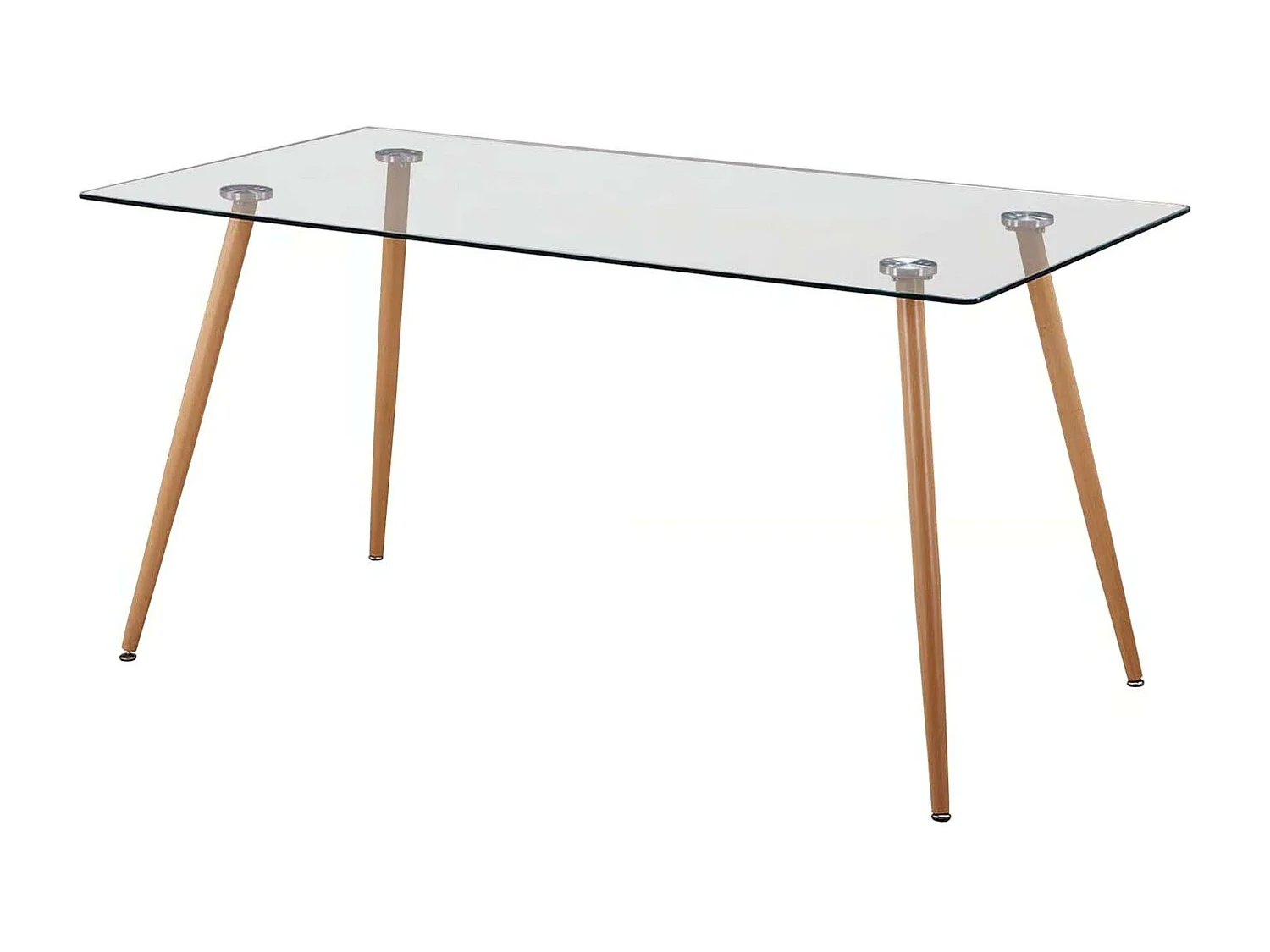 Mesa comedor Kler cristal salón color roble Sonoma 140x75x80 cm