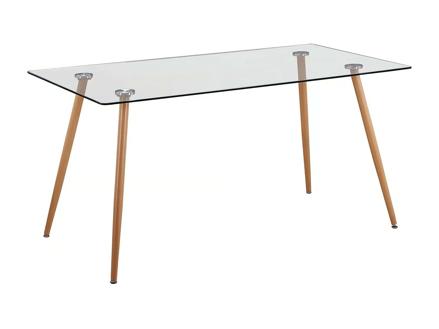 Mesa comedor Kler cristal salón color roble Sonoma 140x75x80 cm