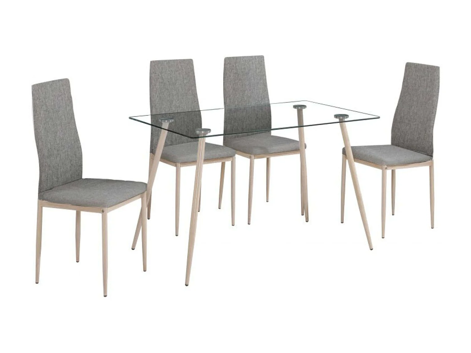 Mesa Comedor Cristal Asper Nórdico 120x170 cm