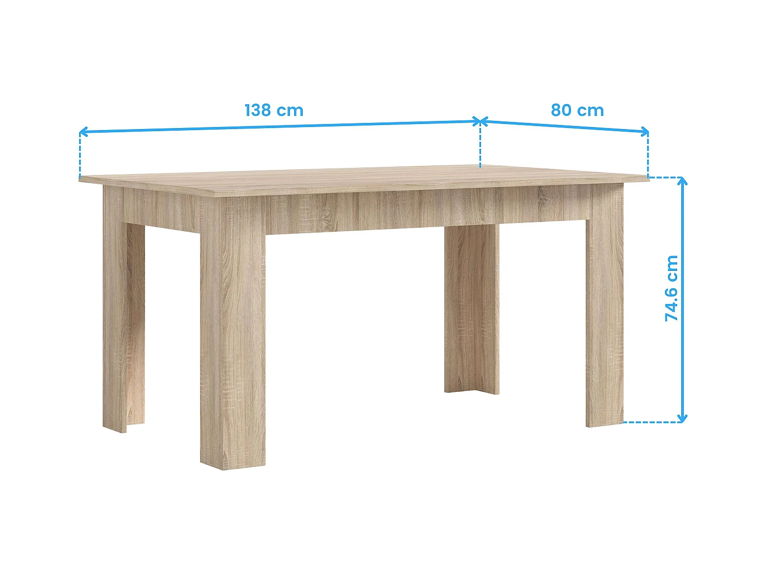 Mesa Comedor Fija Nur Contemporánea Roble Sonoma 138x80 cm
