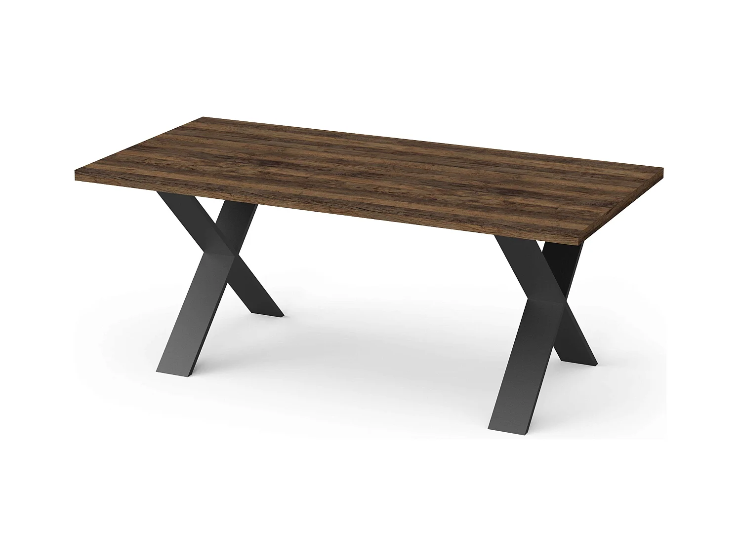 Mesa Comedor Fija Mónaco Roble Saloon Negro 180x90 cm