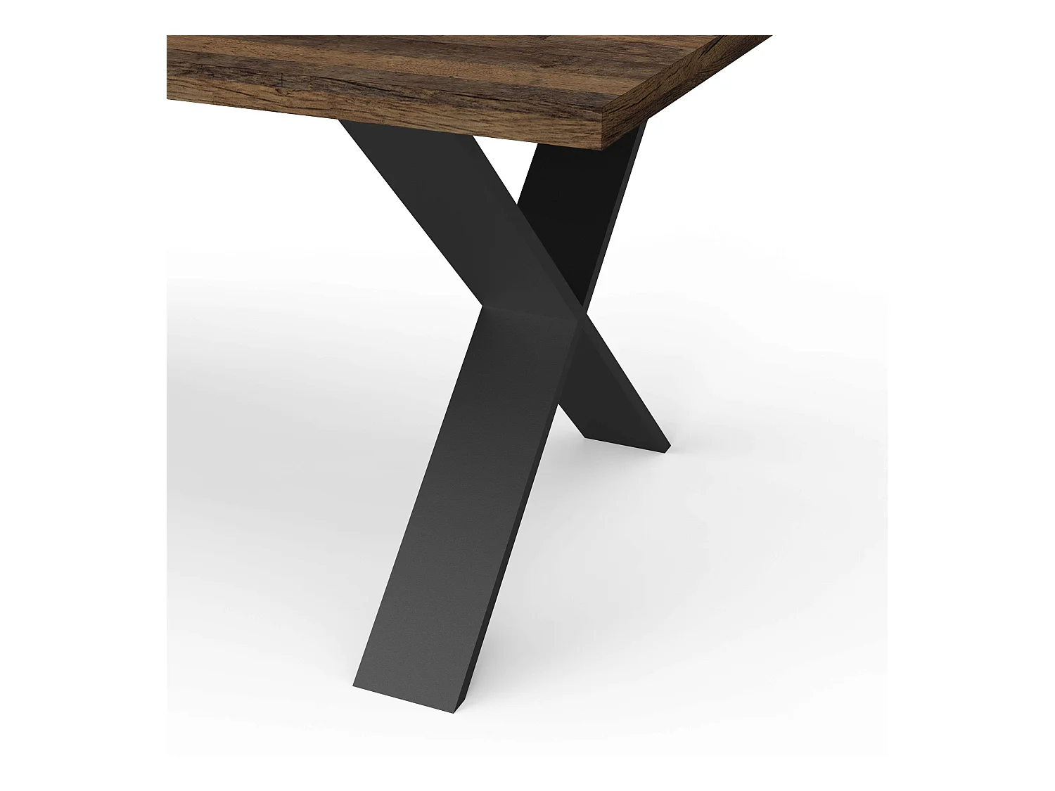 Mesa Comedor Fija Mónaco Roble Saloon Negro 180x90 cm