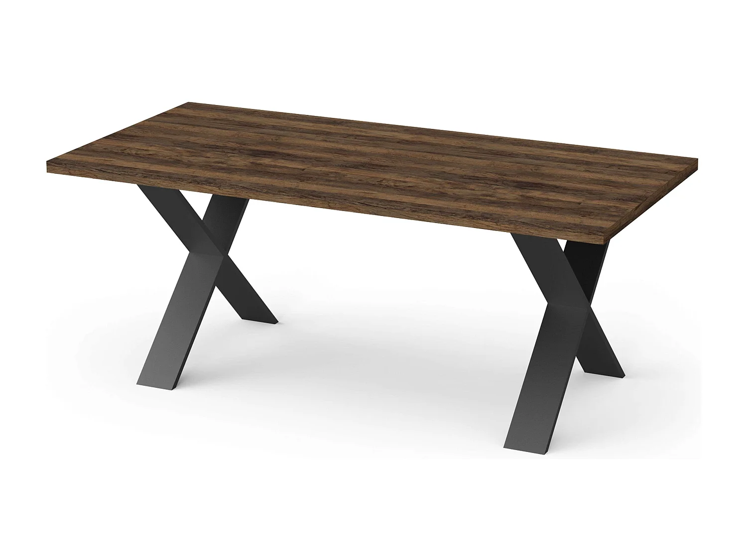 Mesa Comedor Fija Mónaco Roble Saloon Negro 180x90 cm