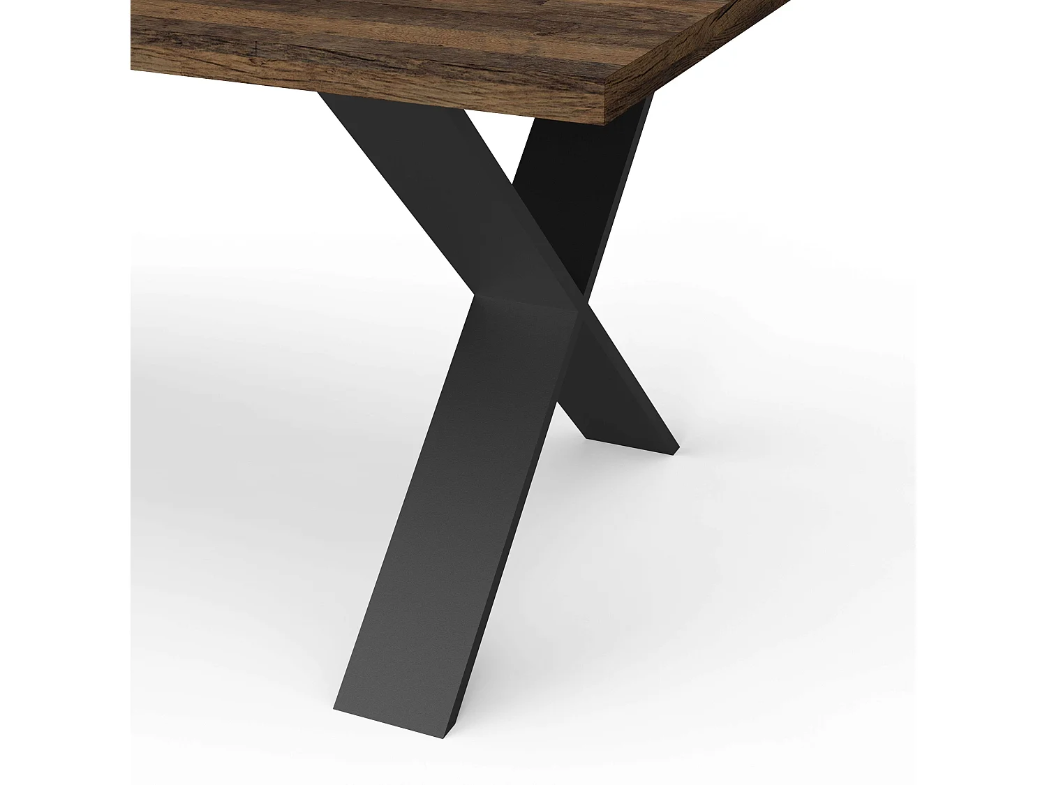 Mesa Comedor Fija Mónaco Roble Saloon Negro 180x90 cm