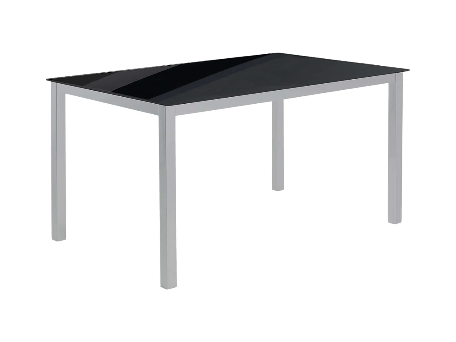 Mesa Comedor Fija Cadell Cristal Negro Metal 140x190 cm